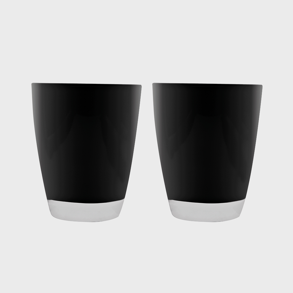 Confezione 6 bicchieri happy colour nero