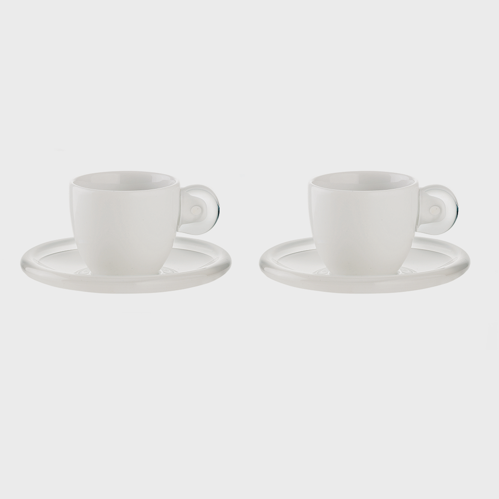 Set 2 tazzine caffè c/piattino Gocce