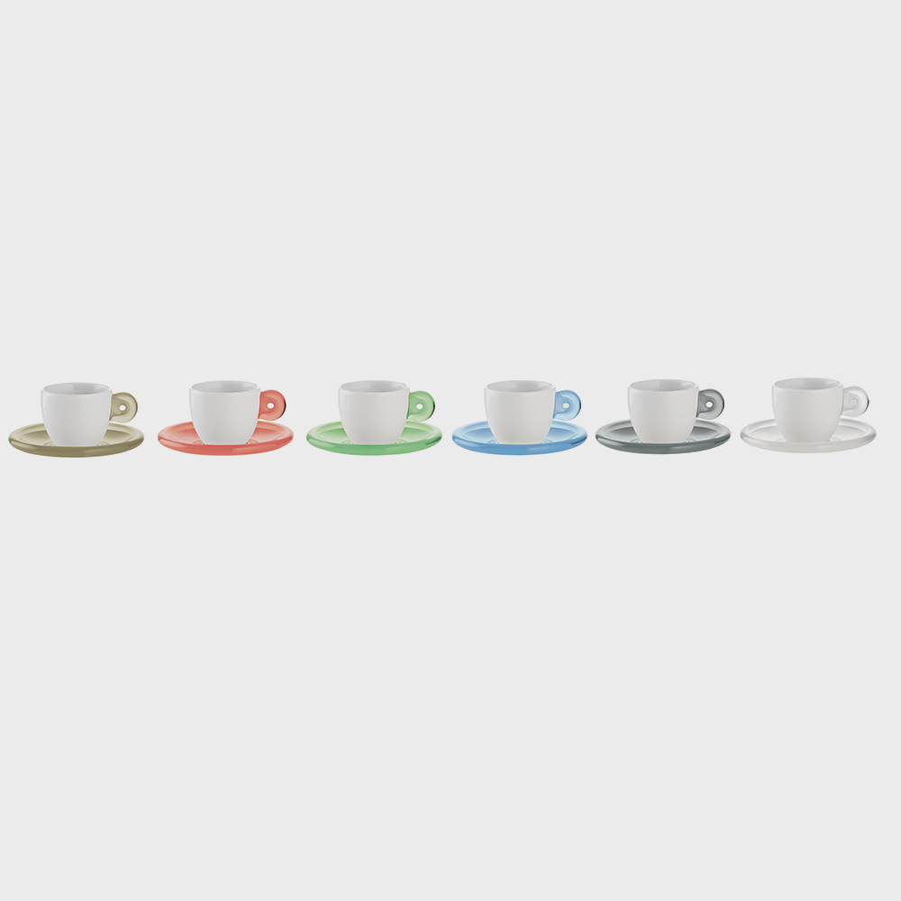 Set 6 tazzine caffè c/piattino Gocce