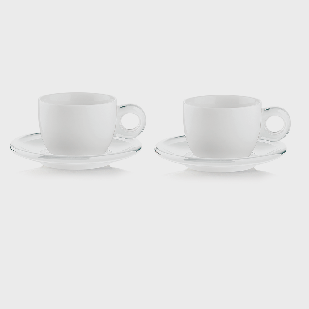 Set 2 tazze cappuccino c/piattino Gocce