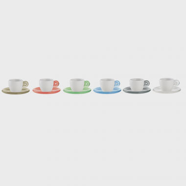 Set 6 tazzine caffè c/piattino Gocce